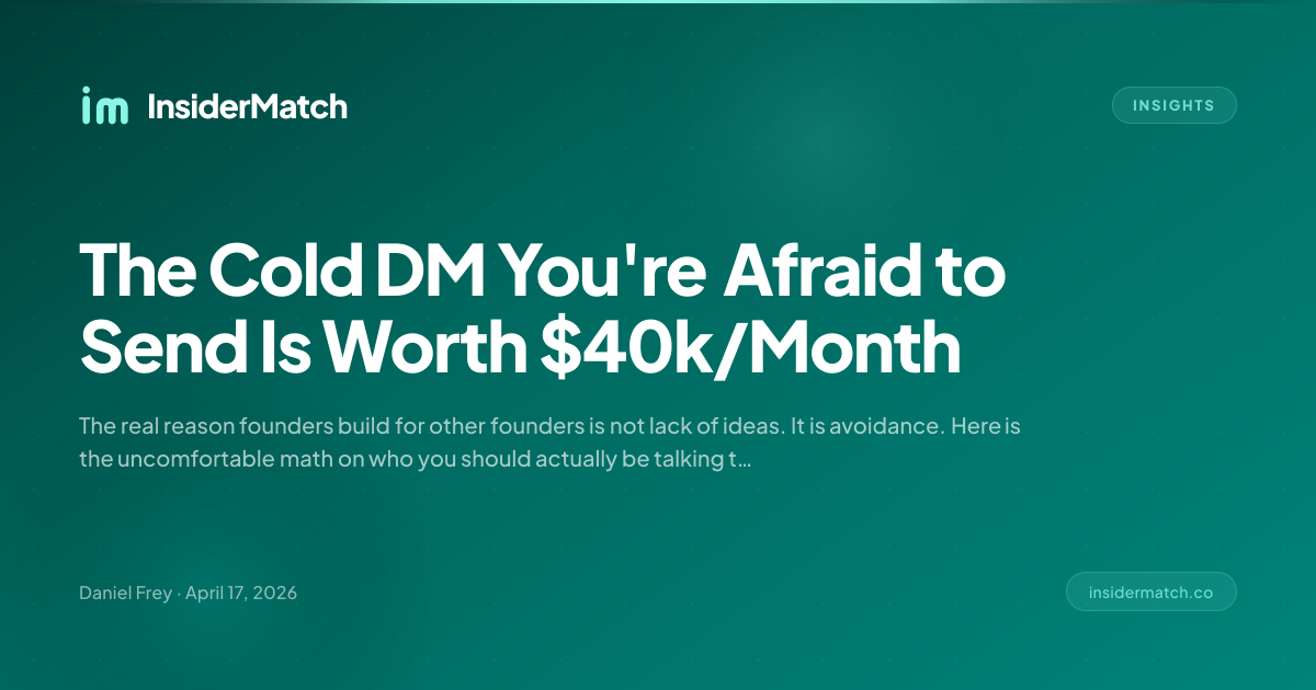 The Cold DM You're Afraid to Send Is Worth $40k/Month